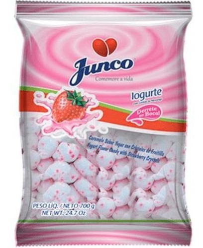 Bala Coco Com Iogurte E Cristais De Morango - 700g - Junco