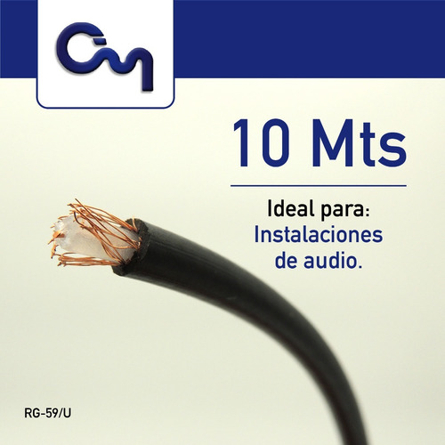 Cable Coaxial Rg59 Antena/tv, Con Transformador Y Conectores
