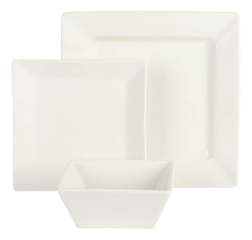 Juego De Platos Porcelana Blanco 24 Pz 24.13 Cm 2500481