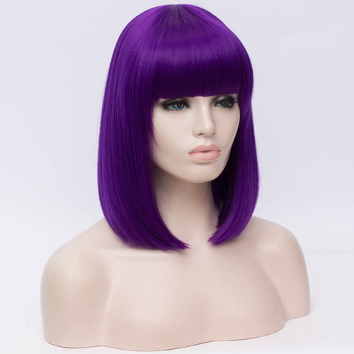 2025 Bob Peluca Cabello Lacio For Mujer Dama 14 Púrpura De