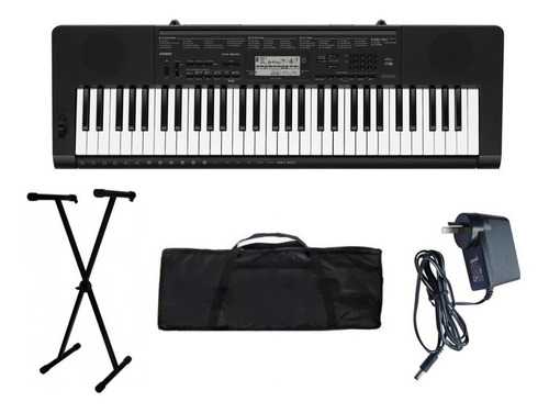 Imagen 1 de 5 de Combo Teclado Casio Ctk 3400 / 3500 Funda + Soporte + Fuente