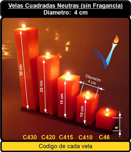 Imagen 2 de 7 de C45 - Pack 12 Velas Cuadradas Neutra (sin Fragancia) 4x5cm