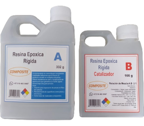 Resina Epoxica Rigida Madera Bisuterie Manualidades X 750g