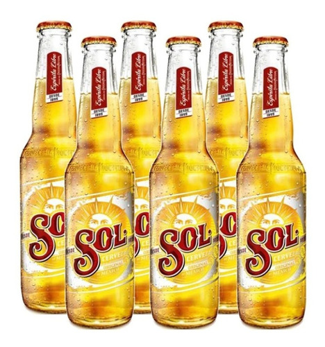 Cerveza Sol A Botella 330 Cc(  6 Unidades )-super
