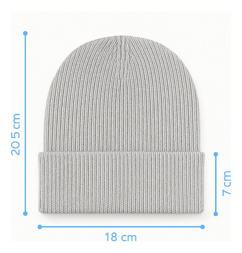 Gorro Lana Acrílico Morley Liso Unisex Invierno Moda Urbana Gris Claro Adulto Acrilico
