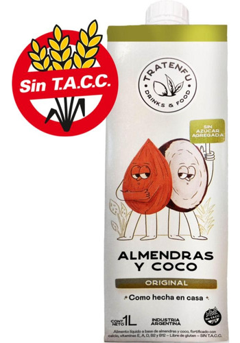 Leche Vegetal De Almendras Con Coco Sin Tacc Tratenfu 1 Lt