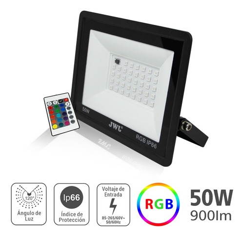 Reflector Led Faceta 50w Rgb Multicolor 12 Piezas Jwj