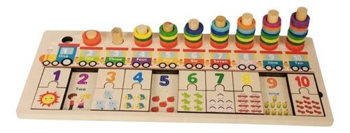 Tablero Montessori Numérico Domino Didáctico Madera -463