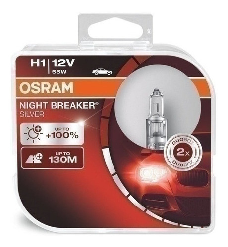 Bombillos Osram H1 Night Breaker Silver 100% X2 Unidades