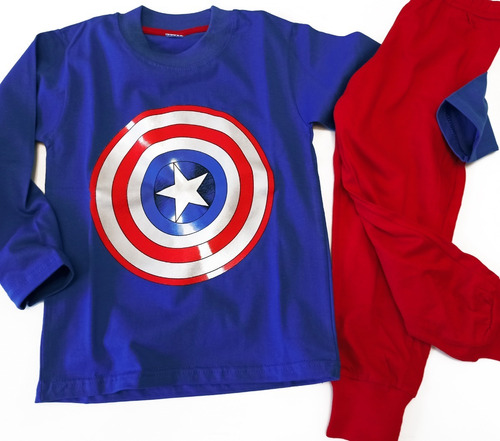 Pijama Capitan America Nene Niño Bebe 100% Algodon Premium