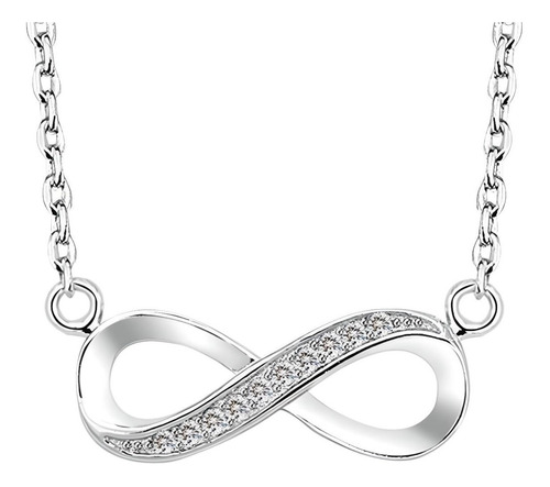 Fino Collar Amor Infinito Cadena Plata 925 Swarovski Novia