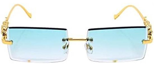 Flawless Rimless Rectangle Vintage Gafas De Sol Fashion Fram