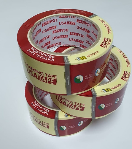 Pack 3 Cintas Papel Para Enmascarar Masking Tape 48mm X 40m