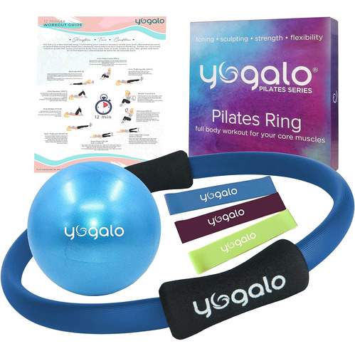 Set De Anillo Y Pelota De Pilates 3 Bandas De Resistenc...