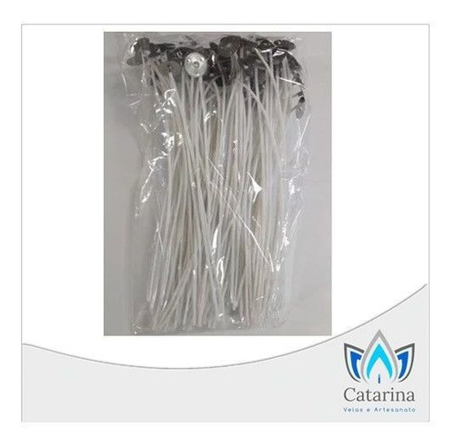 Pavio 18 Cm Parafinado 100% Algodão Progel 100 Unidades