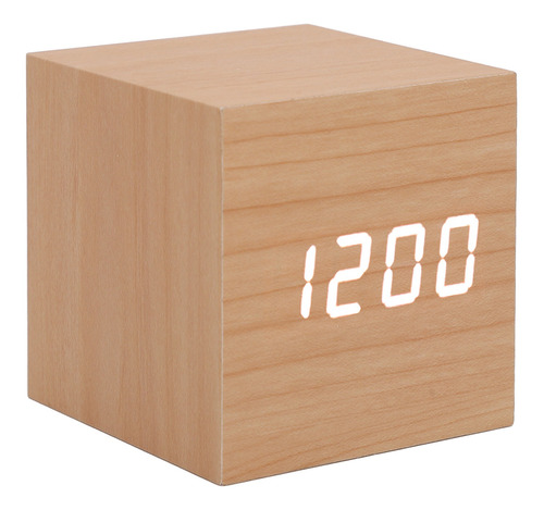 Reloj Digital Led Inteligente Multifuncional De Madera Con P