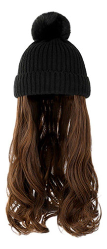 Gorro Con Extensiones De Pelo Largo Y Ondulado Y Rizado,