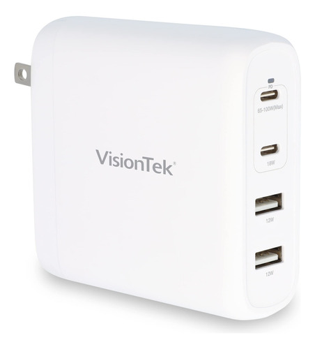 Visiontek Adaptador De Corriente Gan Ii De 100 W, 2 Usb-c /