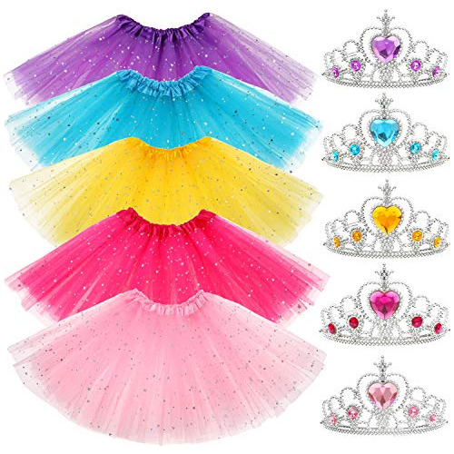 10 Piezas Princesa Tutu Corona Accesorios De Vestir Tia...