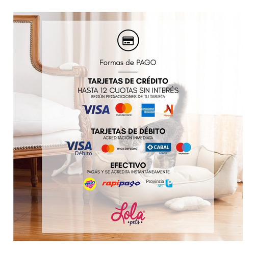 Imagen 5 de 6 de Cama Para Perro O Gato Lola Pets Tapiz Antidesgarro Chico