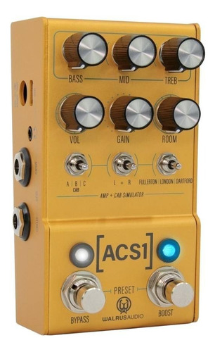 Pedal de efeito Walrus Audio Mako Series ACS1 amarelo