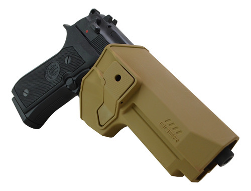 Combo Pistolera Nivel 2 + Porta Cargador Doble Taurus 917 Color Marrón Orientación De La Mano Diestro
