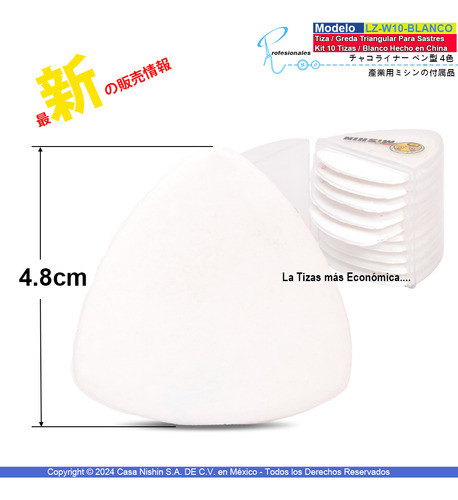 Lz-wl10-b Tiza/greda Triangular Sastre 50 Piezas/5 Paquete