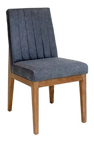 Silla De Comedor Italia Dark Grey Këssa Cdmx Color de la estructura de la silla Nogal Color del asiento Gris Diseño de la tela Liso