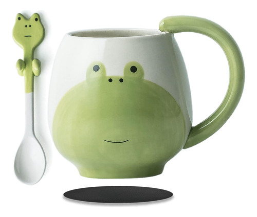 Arawat Cute Frog Taza De Café Con Cuchara Frog Print Stuff R