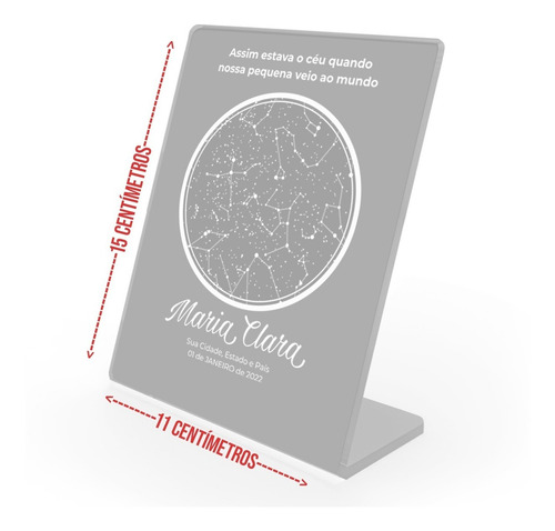 Placa Acrílico Estrelas Céu Presente Personalizada