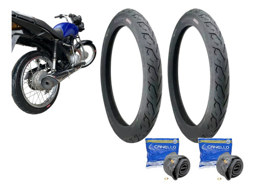 Par Pneu 2.50-18 Kenda 40p Thorax + 2 Camara Mandraquinho
