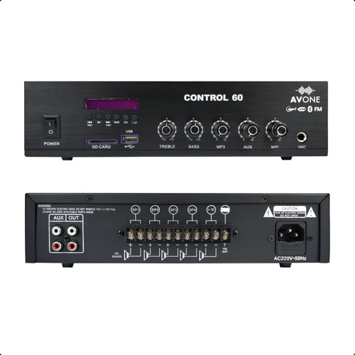 Combo Música Funcional Amp 60w + 4 Parlantes Techo + Cable