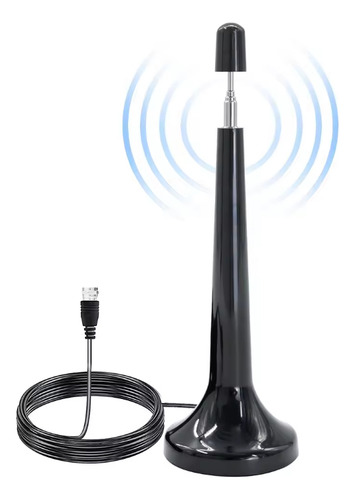 Antena Tv Digital Uhf Vhf Hdtv Etiqueta Desejo Interna Cabo Longo Compatível Com Tv LG Samsung Aoc Smart Led Lcd