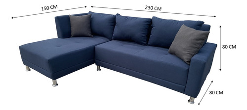 Sala Esquinera Lisboa Azul, 230x150 Cm, Moderna