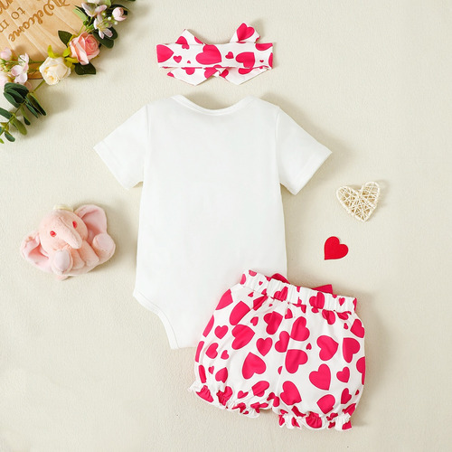 Conjunto Para Bebé Con Estampado De Elefante Y Corazones