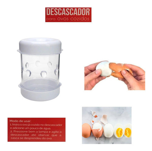 Descascador Rápido De Ovos Cozidos - Pratico Ideal Para Ovos