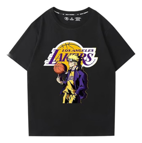 Camiseta De Manga Corta Creative Naruto Basketball Lakers