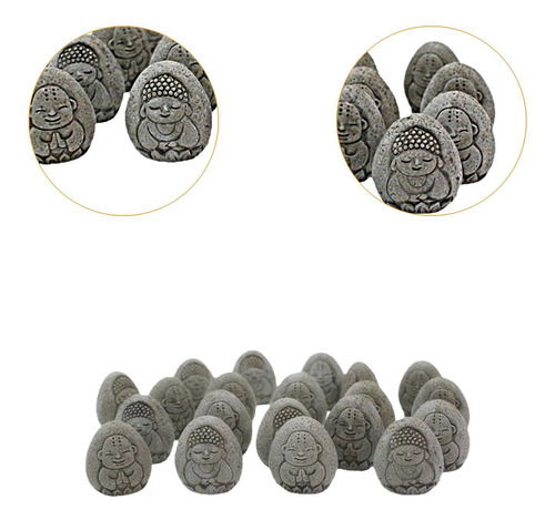 20pcs Artifical Stone Buddha Relief Figurines Path Ornament