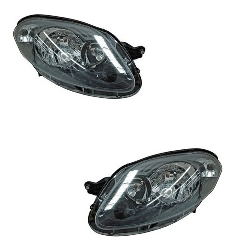 Par De Faros Fiat Palio 2013 - 2016 Fondo Negro