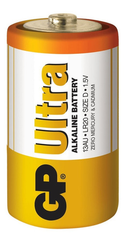 Pila Gp Ultra Tipo D Lr20 Alkalina 1.5v Juego X 2 Unidades