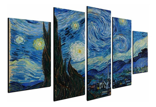 Imagen 2 de 3 de Cuadro Decorativo Noche Estrellada 100 X 70 Cm