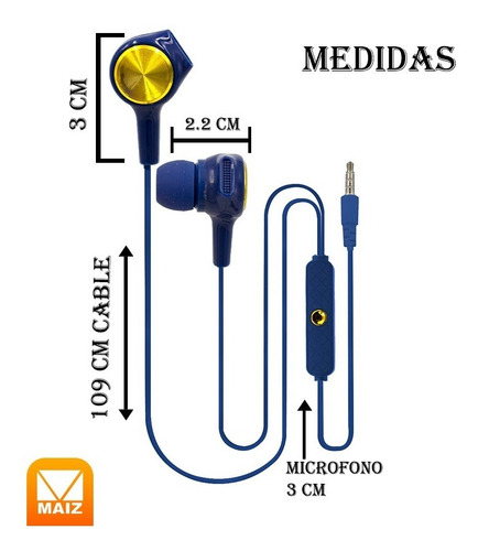 4pz Audifonos Alambrico Manos Libre Microfono In Ear Celular