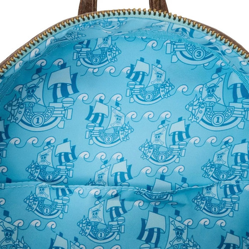 Mochila Pequeña One Piece Luffy 25 Aniversario Genuina Loungefly Color Azul Claro
