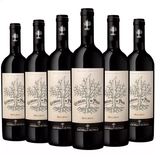 Vino Malbec Cuchillo de Palo 750 ml pack x 6 u