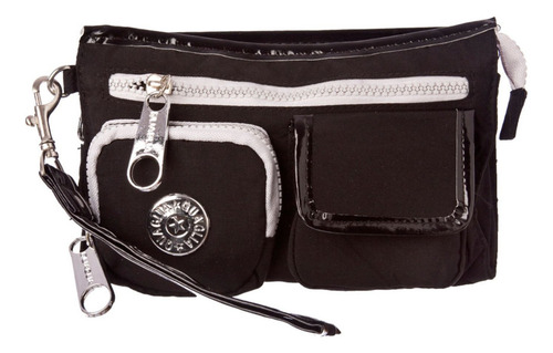 Cartera Quaglia Grip Acabado de los herrajes Níquel Color Negro Correa de hombro No tiene Diseño de la tela Lisa