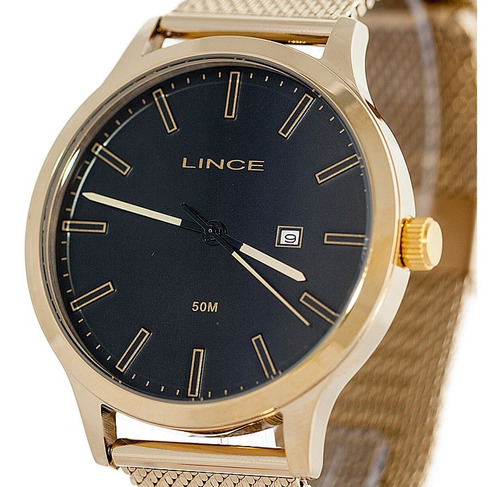 Relogio Lince Masculino Mrg4494s P1kx Dourado Preto Lançamen