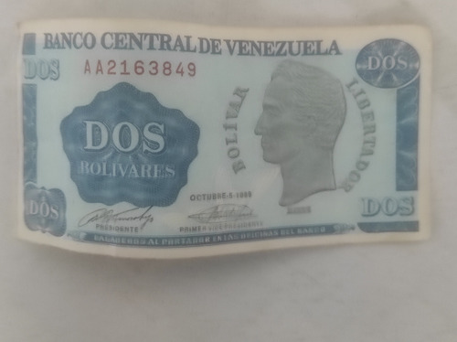 Billete 2 Bolívares Venezuela 1989 Tinoquito Lote35 X Precio