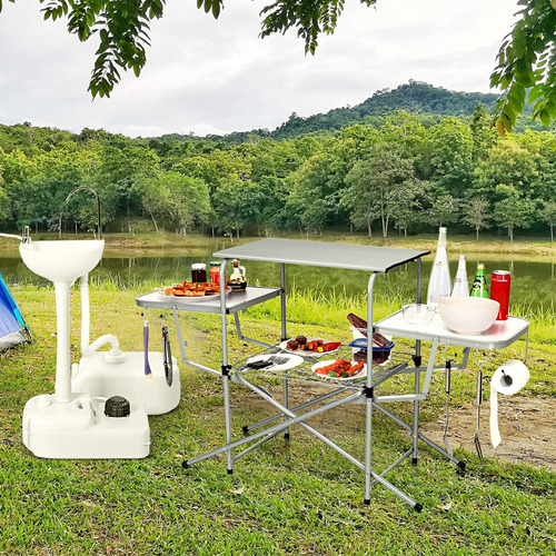 Goplus Mesa Parrilla Plegable Camping Aluminio Principal 26 