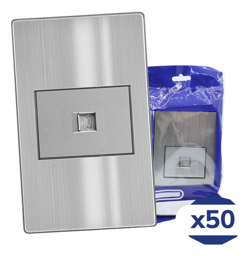 Placa Contacto Telefónico Acero Inoxidable Gris 77x124mm Artlite Apl-108 Paquete 50 Piezas