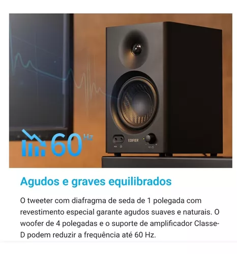 Monitor de Áudio Edifier MR4 42W RMS Preto